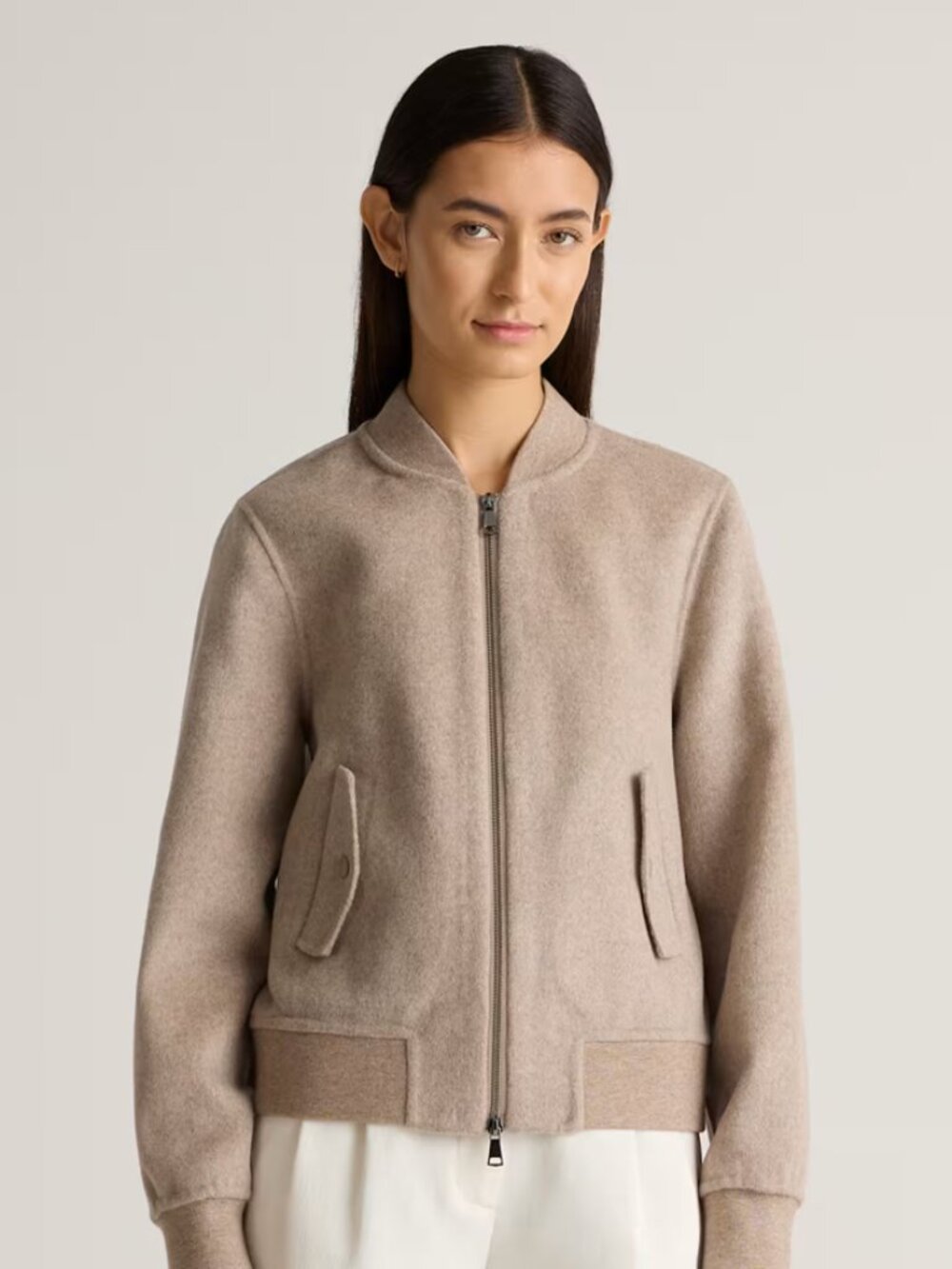 Quince Double-Faced Merino Wool Bomber Jacket (Size XS)